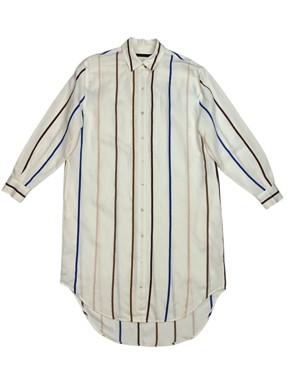 Jenni Kayne Shirt Dress XS Multi Striped Oversized Midi Long Sleeve - Picture 14 of 15